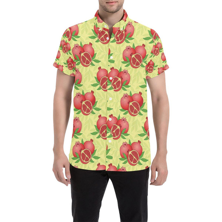 Pomegranate Pattern Print Design Pg07 3d Men's Button Up Shirt