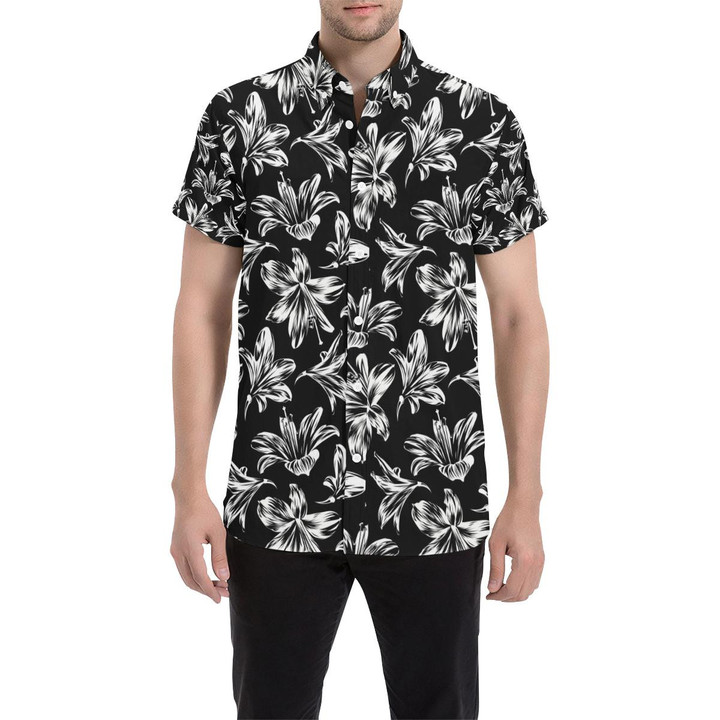 Amaryllis Pattern Print Design Al04 3d Men's Button Up Shirt