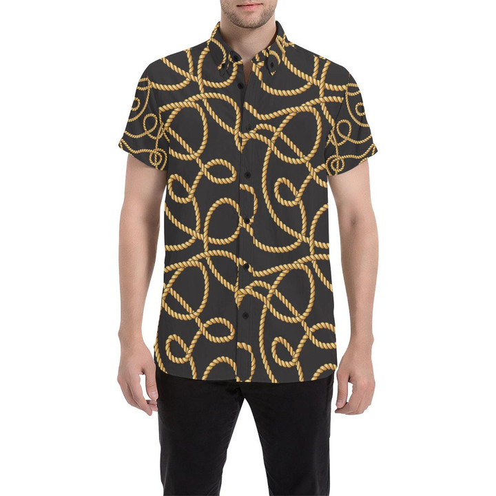 Rope Pattern Print Design A04 3d Men's Button Up Shirt