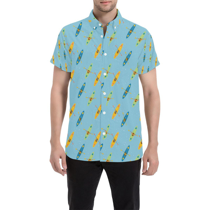 Kayak Pattern Print Design 04 3d Men's Button Up Shirt