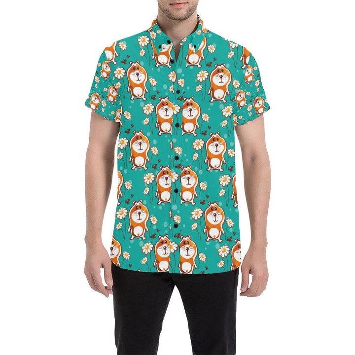 Hamster Pattern Print Design 01 3d Men's Button Up Shirt