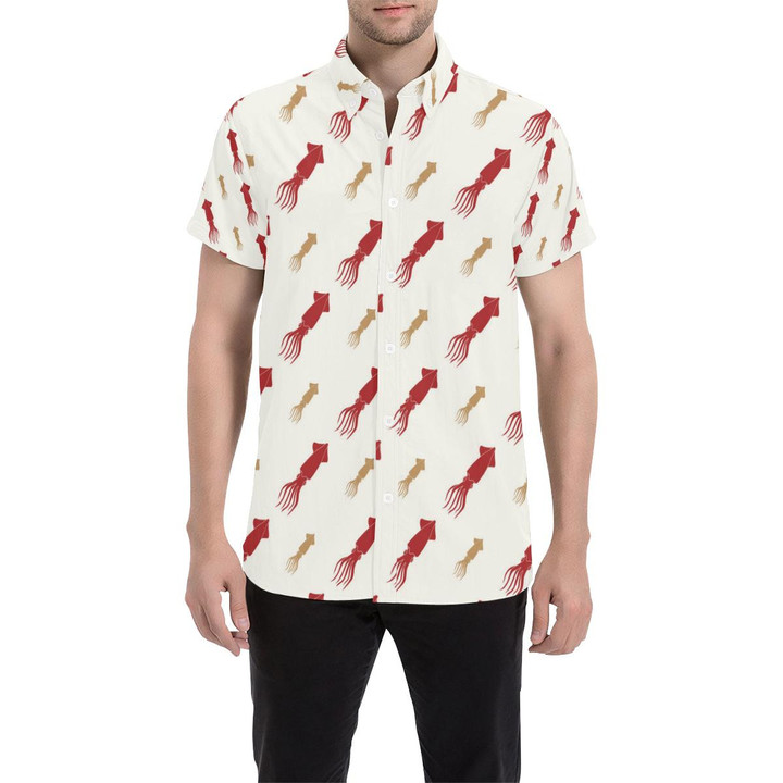 Giant Squid Pattern Print Design 01 3d Men's Button Up Shirt
