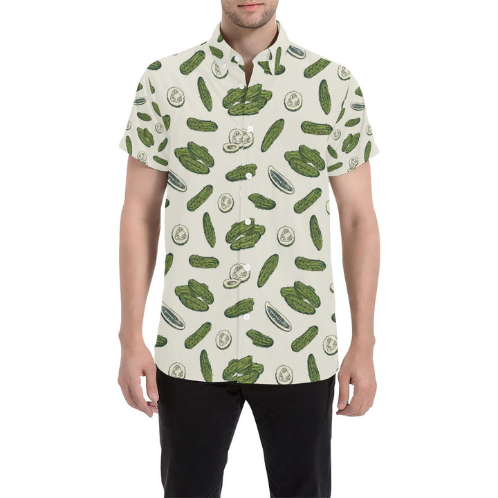 Cucumber Pattern Print Design Cc05 3d Men's Button Up Shirt