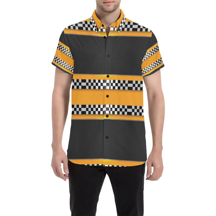 Checkered Pattern Print Design 01 3d Men's Button Up Shirt