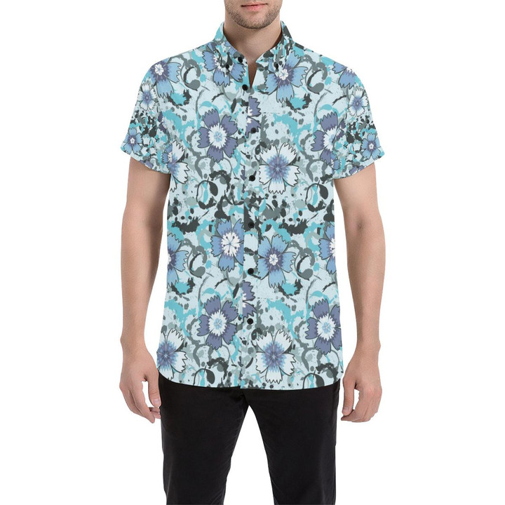 Carnations Pattern Print Design Cn04 3d Men's Button Up Shirt
