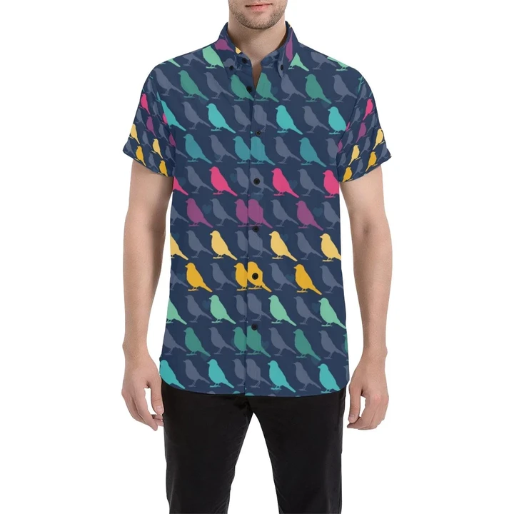 Birds Pattern Print Design 01 3d Men's Button Up Shirt