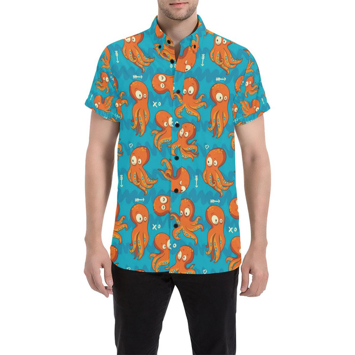 Octopus Pattern Print Design A02 3d Men's Button Up Shirt