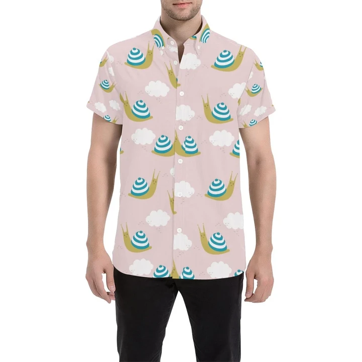 Snail Pattern Print Design 02 3d Men's Button Up Shirt