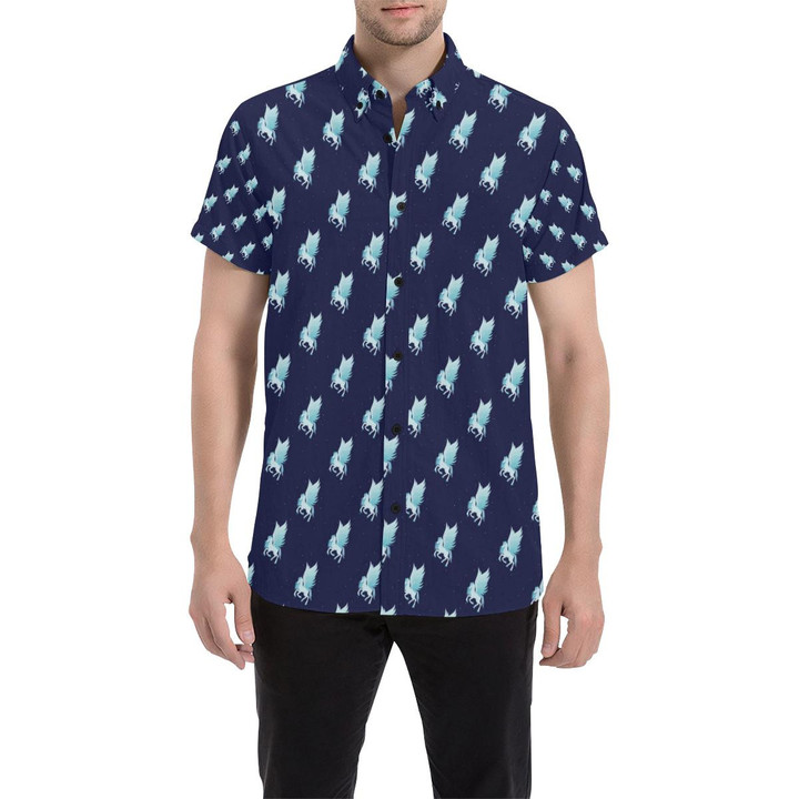 Pegasus Pattern Print Design 03 3d Men's Button Up Shirt