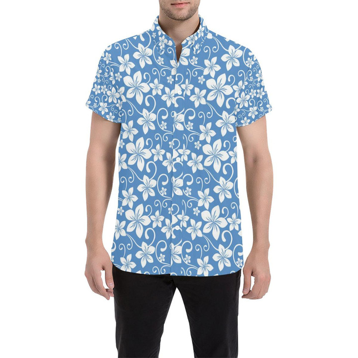 Hibiscus Pattern Print Design Hb09 3d Men's Button Up Shirt