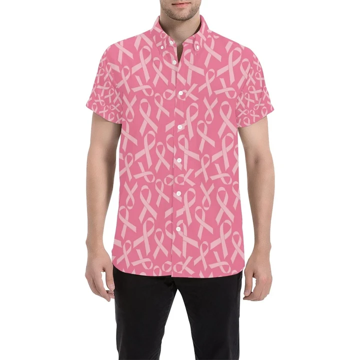 Breast Cancer Awareness Themed 3d Men's Button Up Shirt
