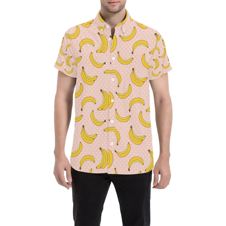 Banana Pattern Print Design Ba06 3d Men's Button Up Shirt