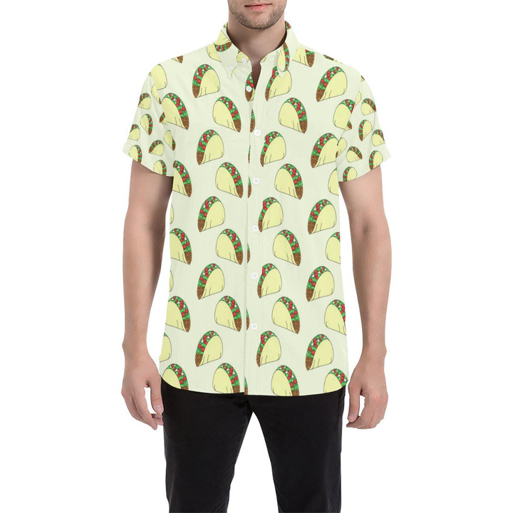 Taco Pattern Print Design Tc05 3d Men's Button Up Shirt