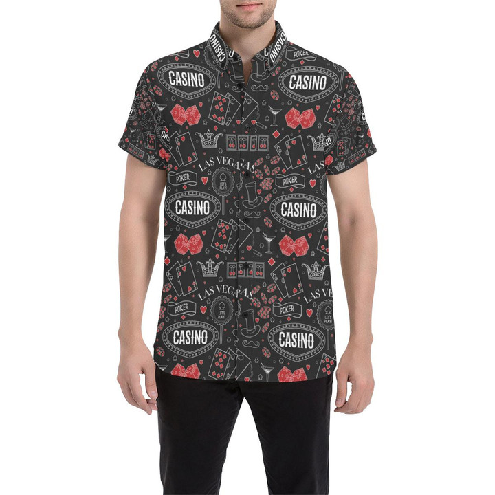 Casino Pattern Print Design 04 3d Men's Button Up Shirt