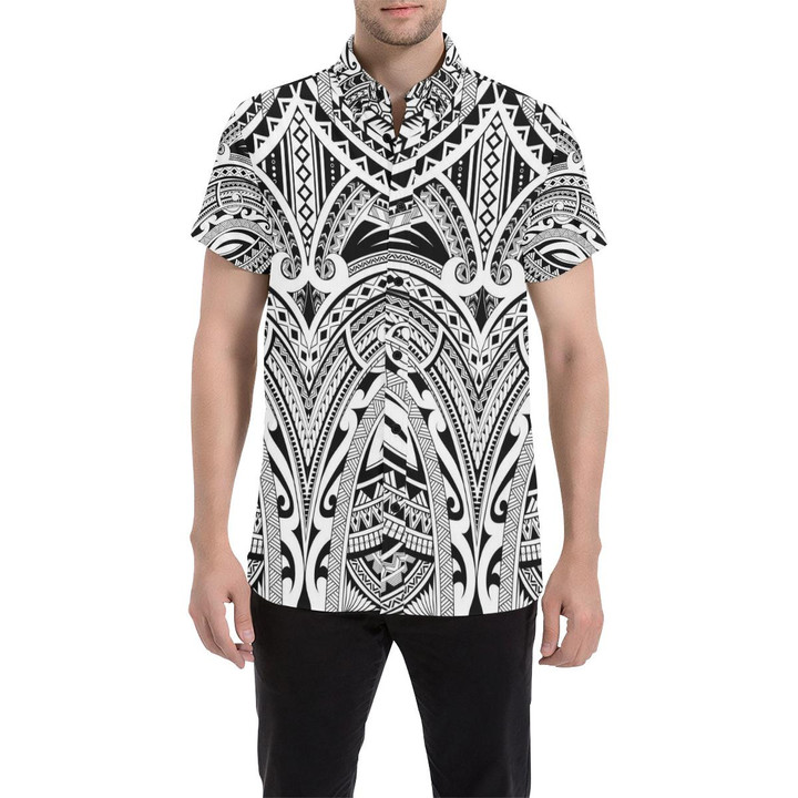 Maori Pattern Print Design 06 3d Men's Button Up Shirt