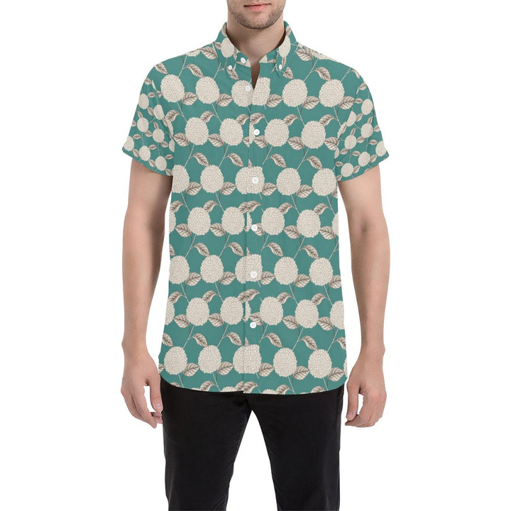 Hydrangea Pattern Print Design Hd03 3d Men's Button Up Shirt