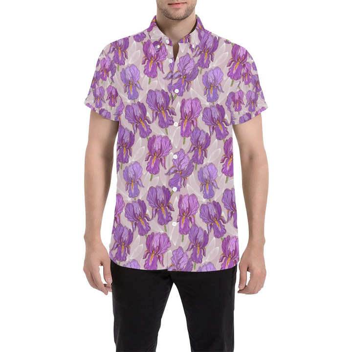 Iris Pattern Print Design Ir05 3d Men's Button Up Shirt