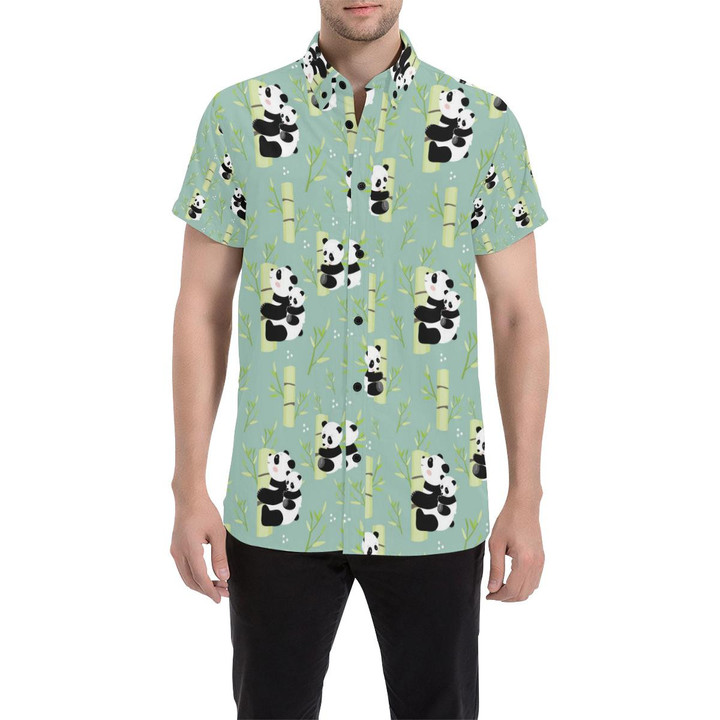 Panda Pattern Print Design A03 3d Men's Button Up Shirt