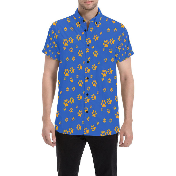 Paw Pattern Print Design A03 3d Men's Button Up Shirt