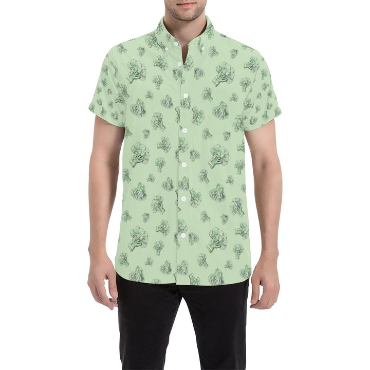 Broccoli Pattern Print Design 05 3d Men's Button Up Shirt
