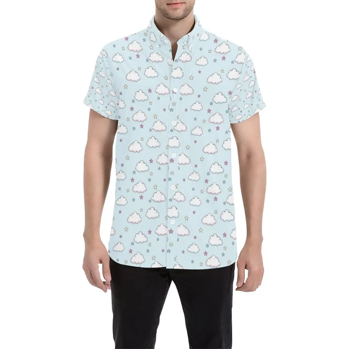 Cloud Pattern Print Design 01 3d Men's Button Up Shirt