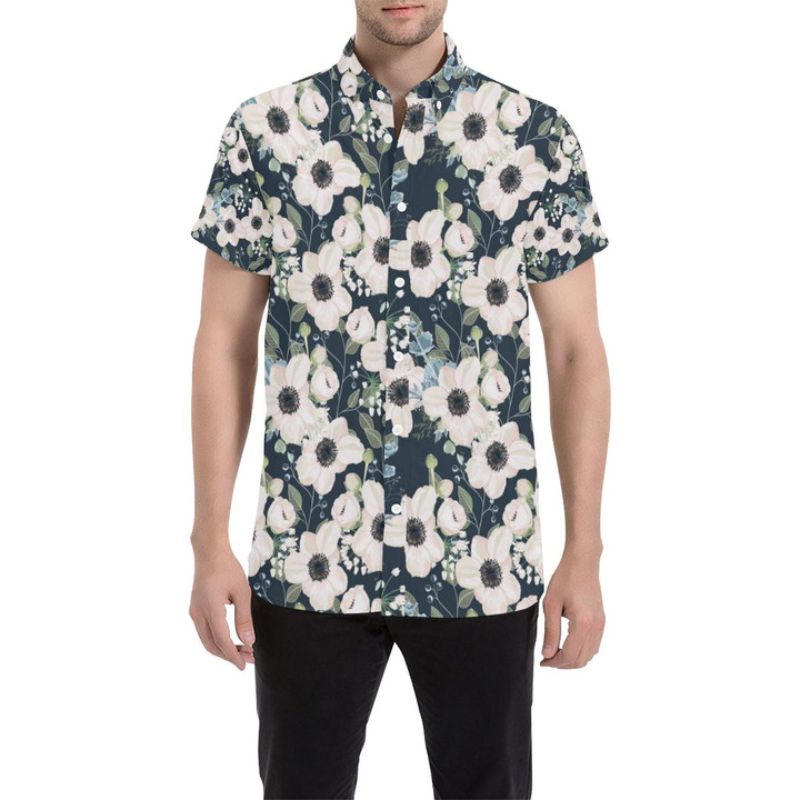 Anemone Pattern Print Design Am02 3d Men's Button Up Shirt