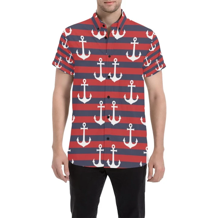 Nautical Pattern Print Design A05 3d Men's Button Up Shirt