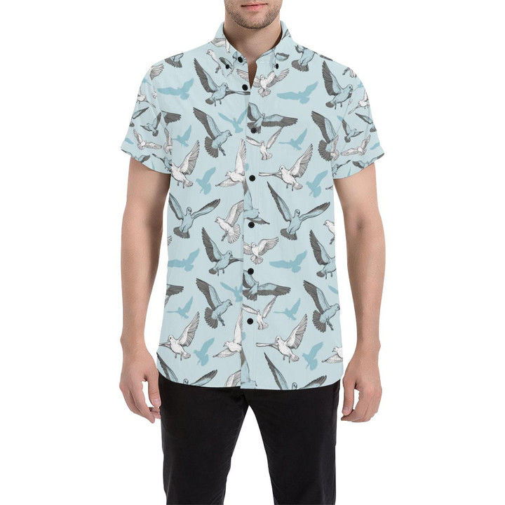 Pigeon Pattern Print Design 03 3d Men's Button Up Shirt