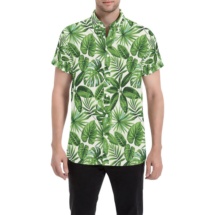 Tropical Flower Pattern Print Design Tf013 3d Men's Button Up Shirt