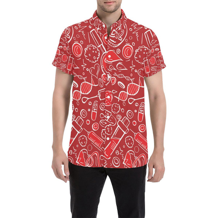 Phlebotomist Pattern Print Design A02 3d Men's Button Up Shirt