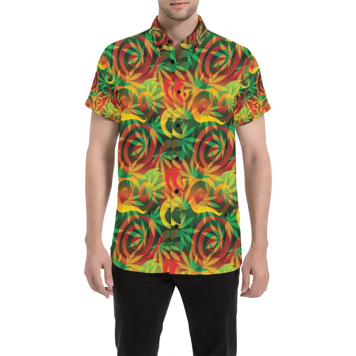 Rastafarian Pattern Print Design A01 3d Men's Button Up Shirt