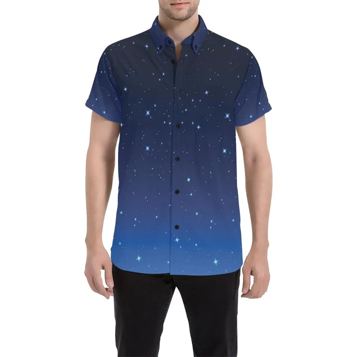 Night Sky Pattern Print Design A01 3d Men's Button Up Shirt