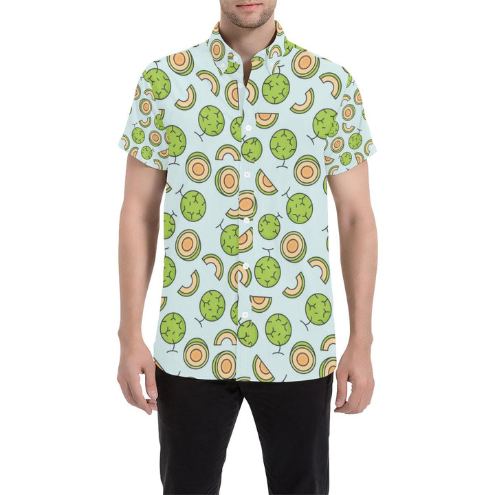 Cantaloupe Pattern Print Design 02 3d Men's Button Up Shirt