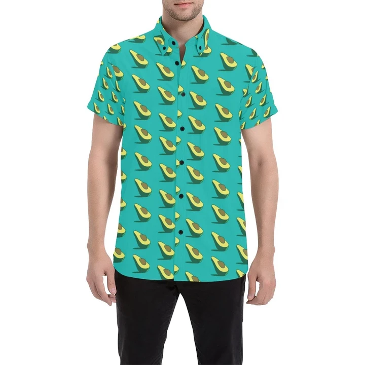 Avocado Pattern Print Design 03 3d Men's Button Up Shirt