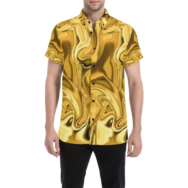 Liquid Pattern Print Design 03 3d Men's Button Up Shirt
