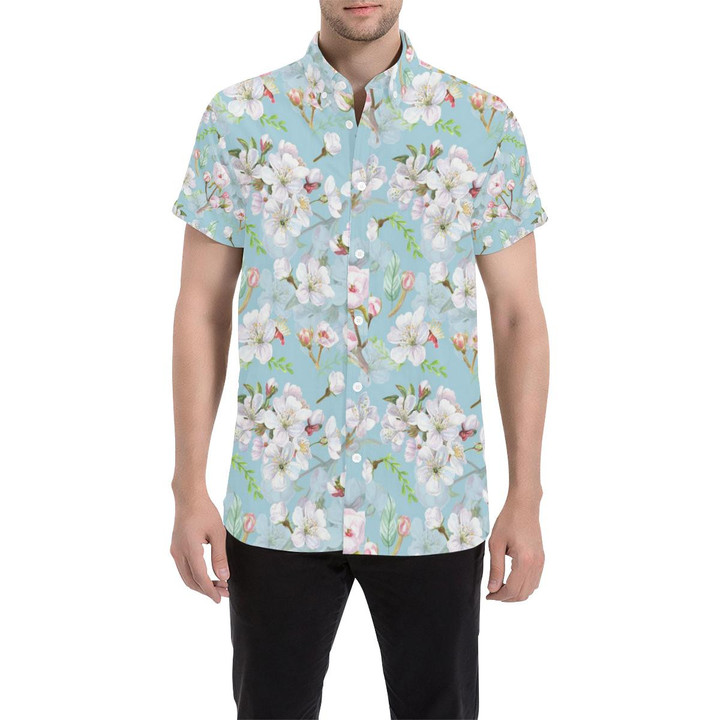 Apple Blossom Pattern Print Design Ab06 3d Men's Button Up Shirt