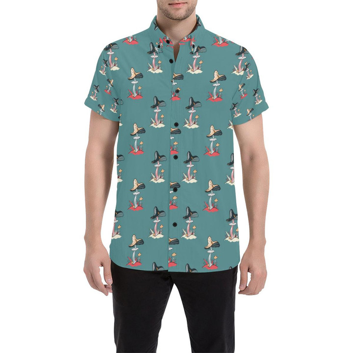 Mushroom Pattern Print Design A04 3d Men's Button Up Shirt