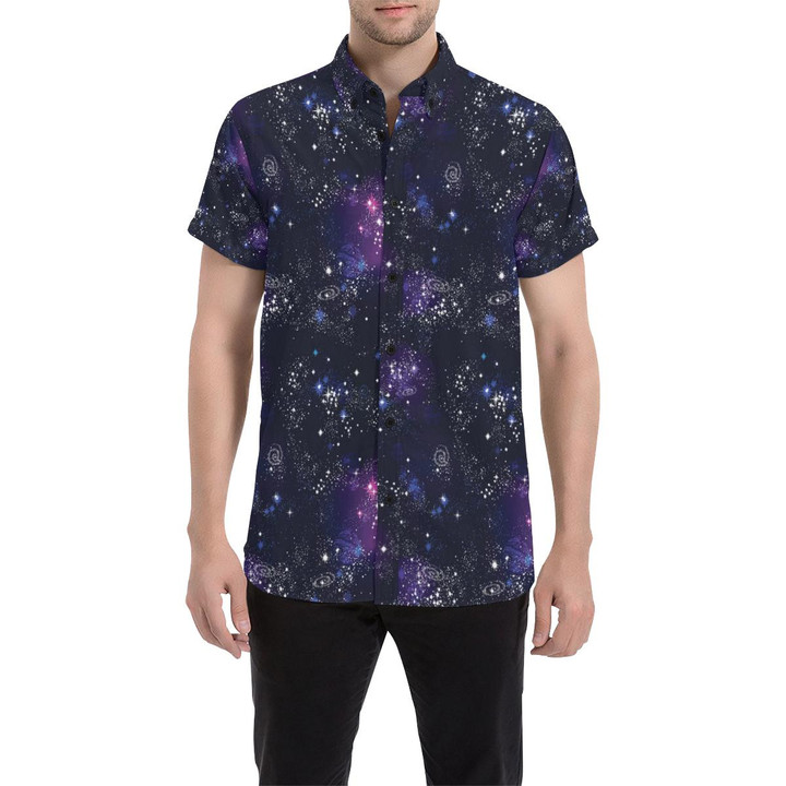 Cosmic Pattern Print Design 03 3d Men's Button Up Shirt