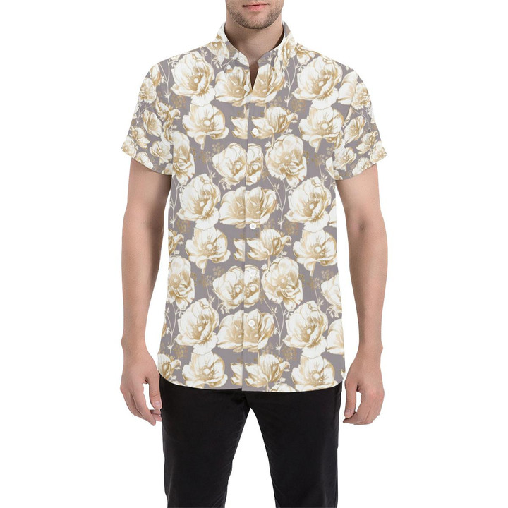 Anemone Pattern Print Design Am05 3d Men's Button Up Shirt