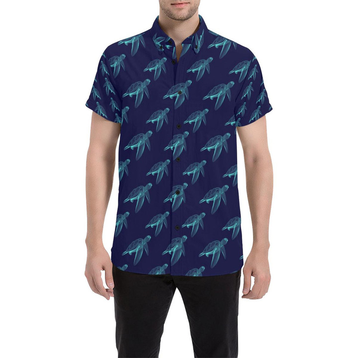 Sea Turtle Pattern Print Design T04 3d Men's Button Up Shirt