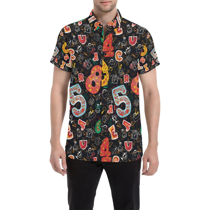 Number Pattern Print Design A03 3d Men's Button Up Shirt