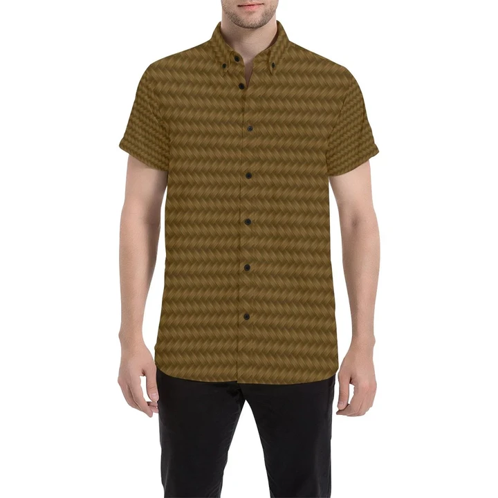 Cable Knit Pattern Print Design 02 3d Men's Button Up Shirt