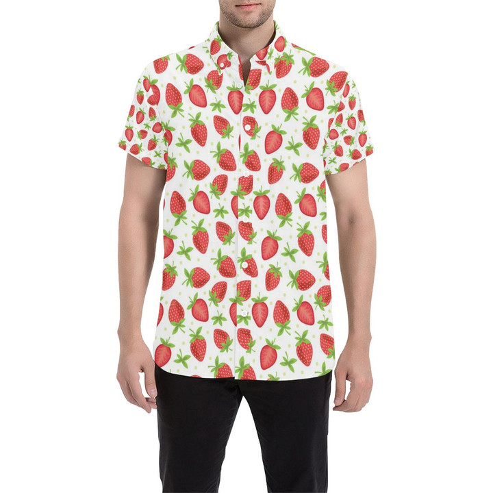 Strawberry Pattern Print Design Sb07 3d Men's Button Up Shirt