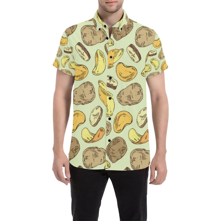 Potato Pattern Print Design A03 3d Men's Button Up Shirt