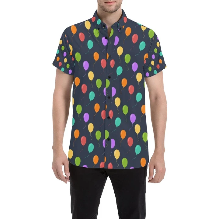 Ballon Colorful Pattern Print Design 03 3d Men's Button Up Shirt