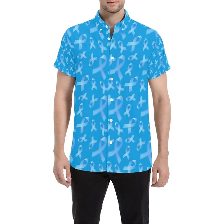 Prostate Cancer Pattern Print Design A01 3d Men's Button Up Shirt