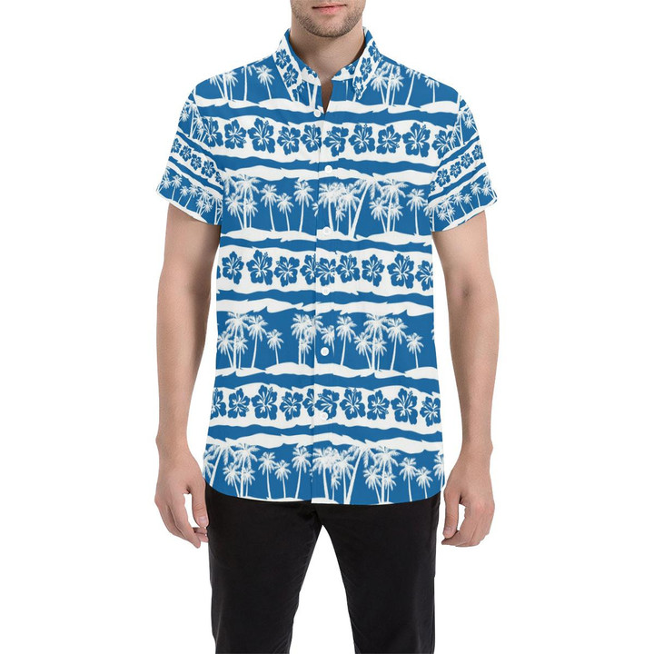 Hawaiian Themed Pattern Print Design H021 3d Men's Button Up Shirt