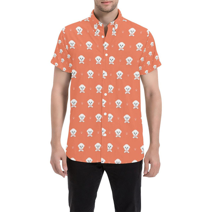 Bichons Frise Pattern Print Design 02 3d Men's Button Up Shirt