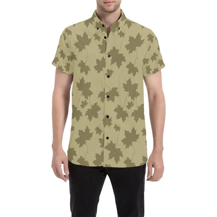 Maple Leaf Pattern Print Design 01 3d Men's Button Up Shirt