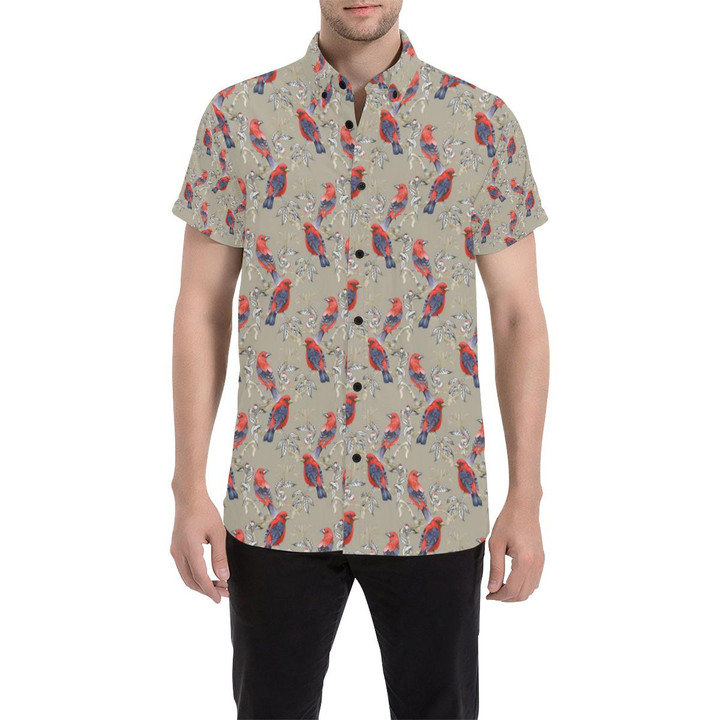 Birds Pattern Print Design 05 3d Men's Button Up Shirt